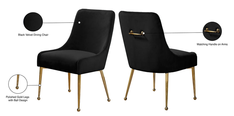 Owen Black Velvet Dining Chair