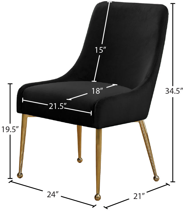 Owen Black Velvet Dining Chair