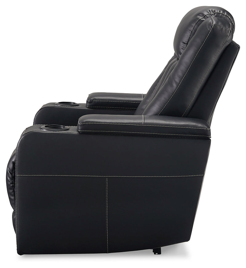 Center Point Black Faux Leather Recliner