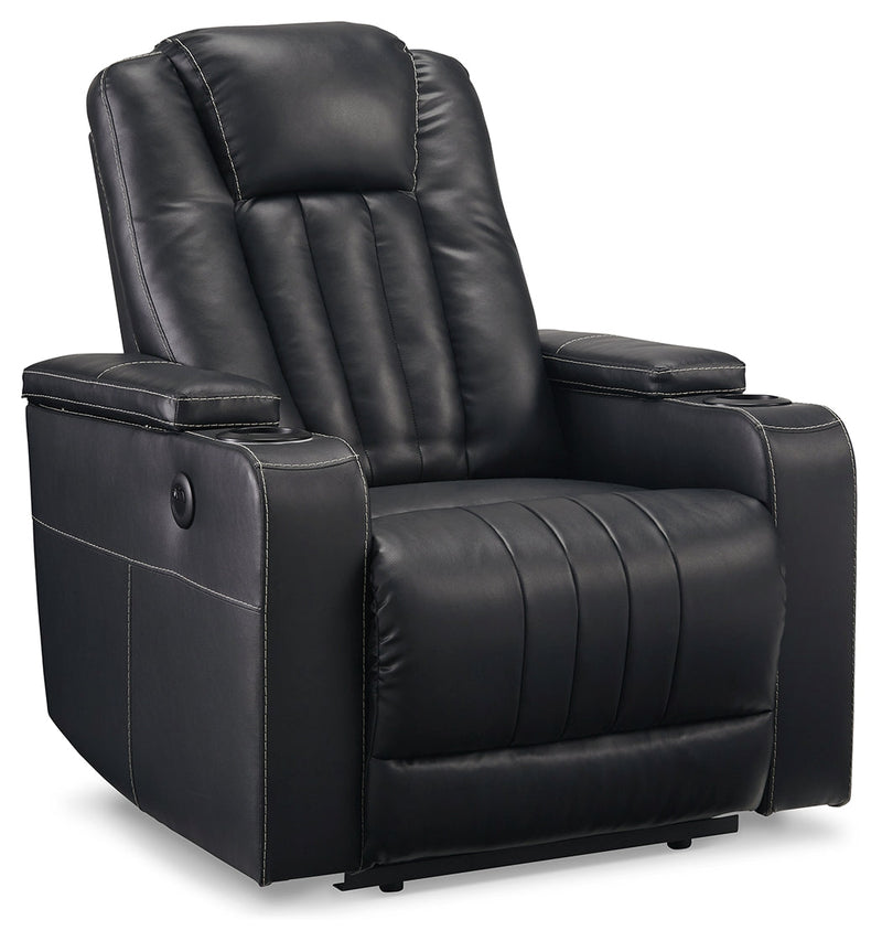 Center Point Black Faux Leather Recliner