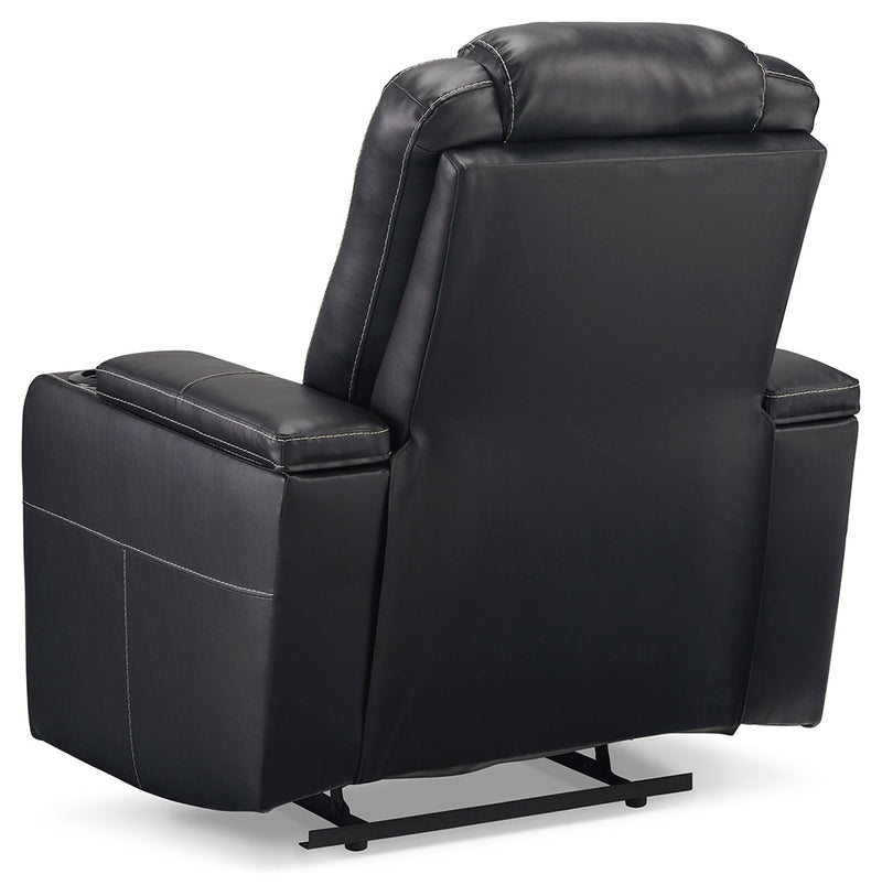 Center Point Black Faux Leather Recliner