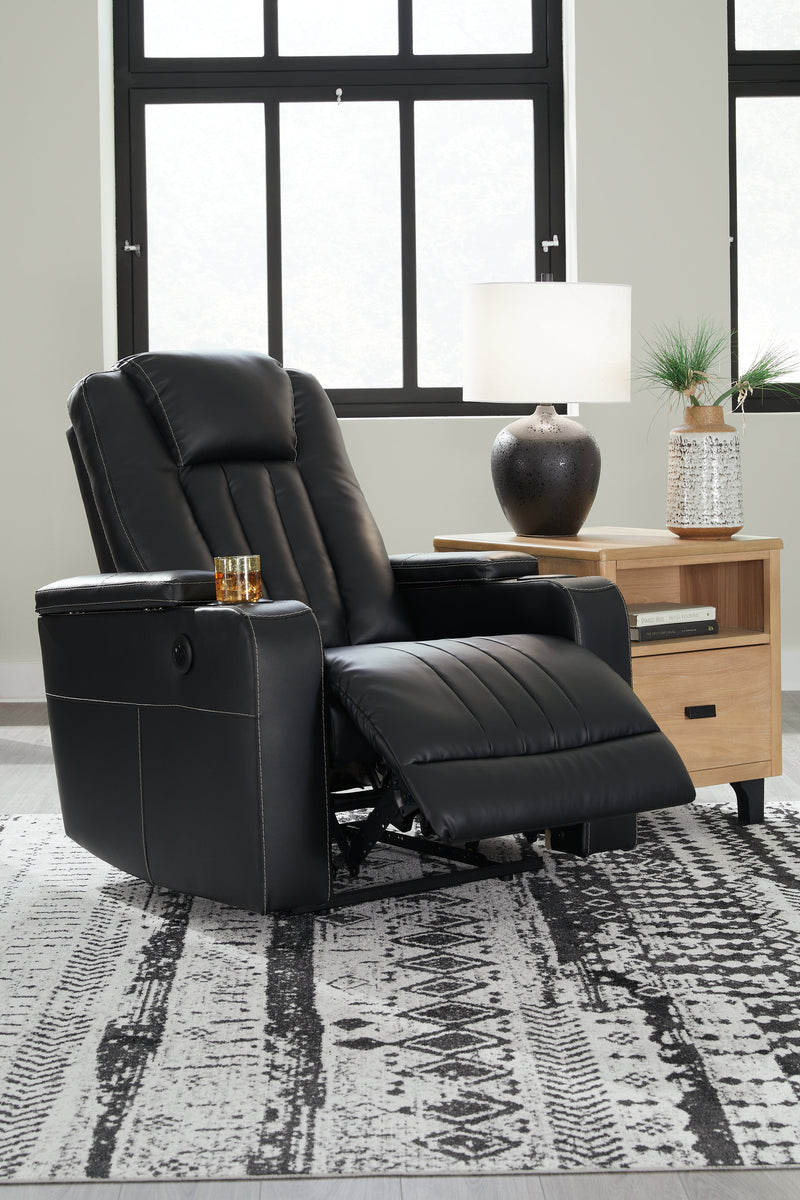 Center Point Black Faux Leather Recliner