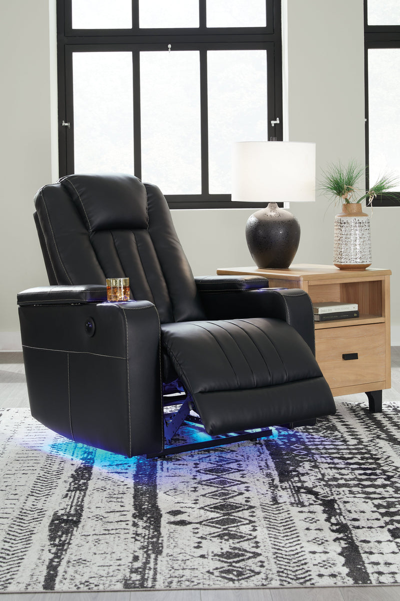 Center Point Black Faux Leather Recliner