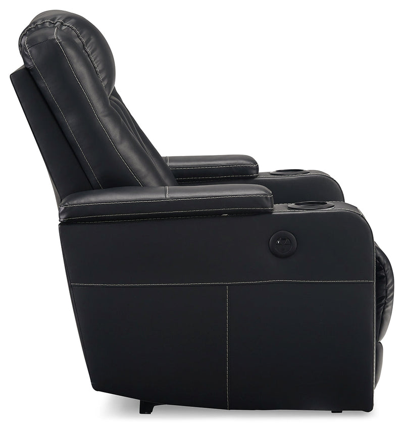 Center Point Black Faux Leather Recliner