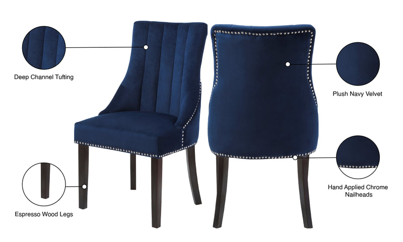 Oxford Blue Velvet Dining Chair