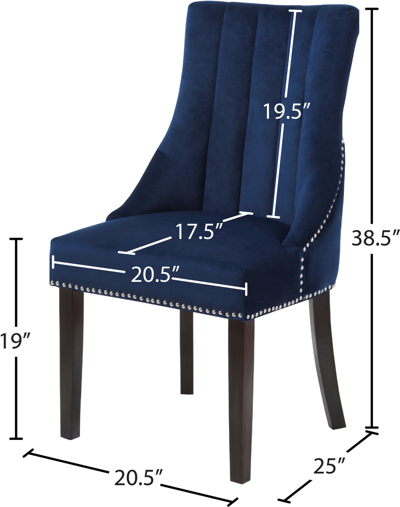 Oxford Blue Velvet Dining Chair