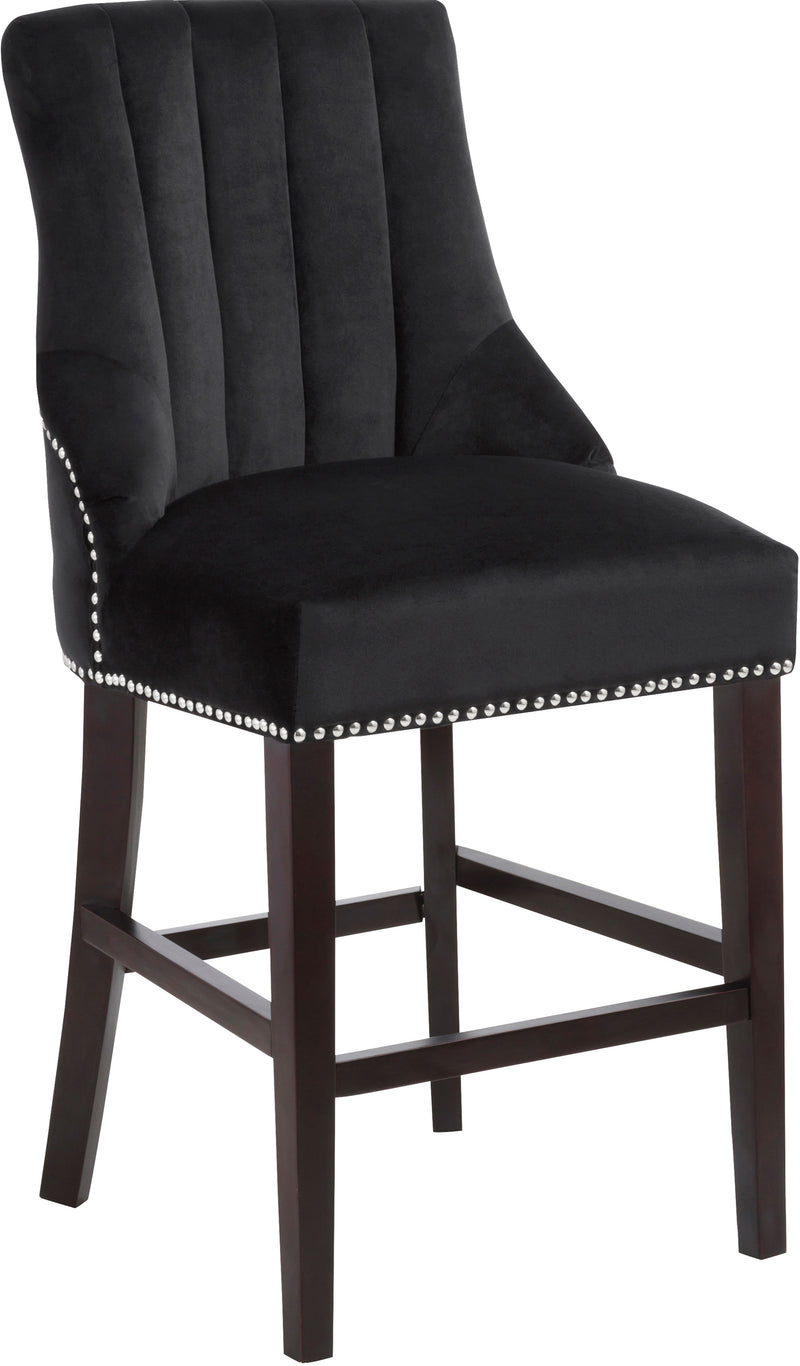 Oxford Black Velvet Counter Stool