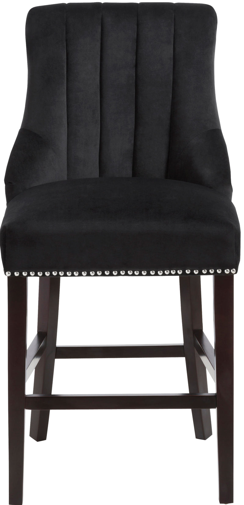 Oxford Black Velvet Counter Stool