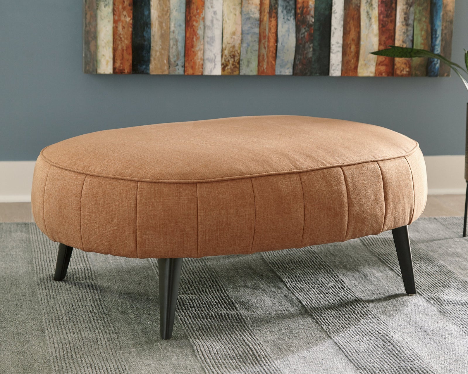 Hollyann Rust Chenille Oversized Accent Ottoman