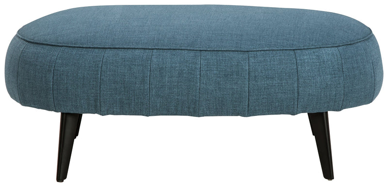 Hollyann Blue Chenille Oversized Accent Ottoman