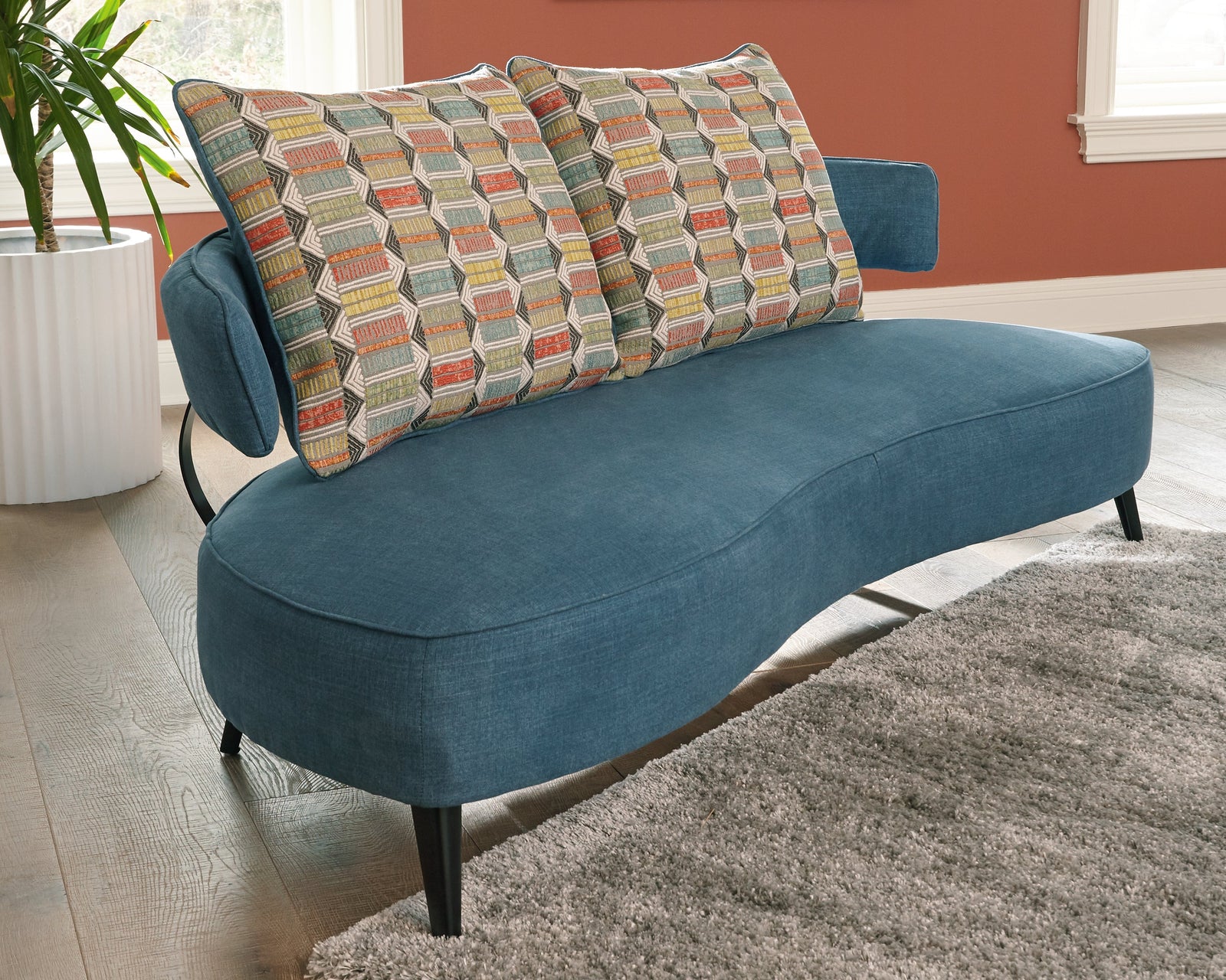 Hollyann Blue Chenille Rta Sofa