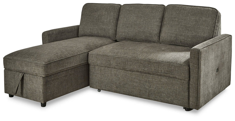 Kerle Charcoal 2-Piece Sectional With Pop Up Bed