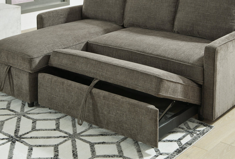 Kerle Charcoal 2-Piece Sectional With Pop Up Bed