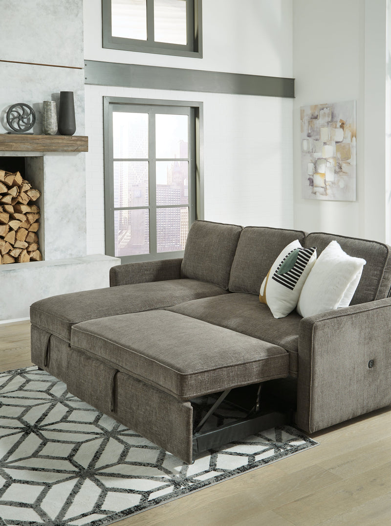 Kerle Charcoal 2-Piece Sectional With Pop Up Bed