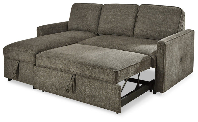 Kerle Charcoal 2-Piece Sectional With Pop Up Bed