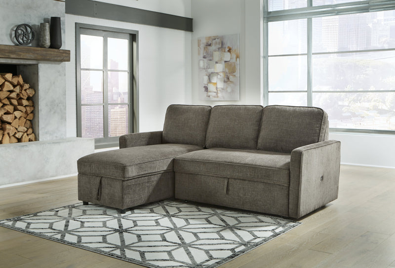 Kerle Charcoal 2-Piece Sectional With Pop Up Bed