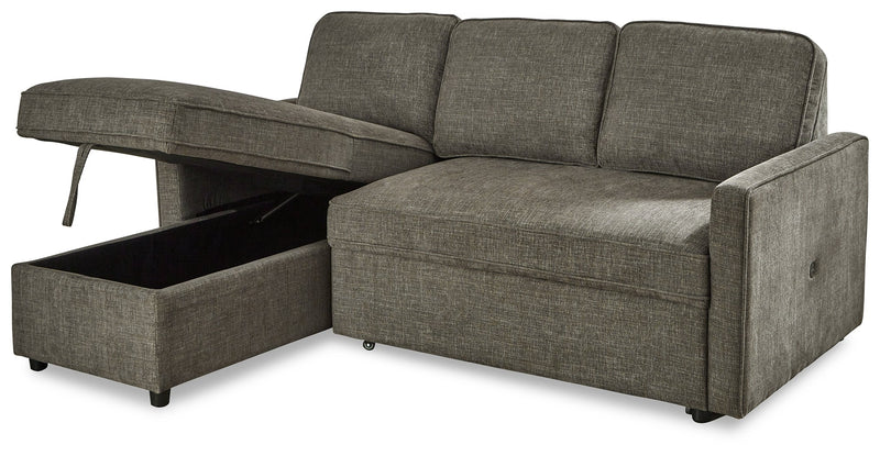 Kerle Charcoal 2-Piece Sectional With Pop Up Bed