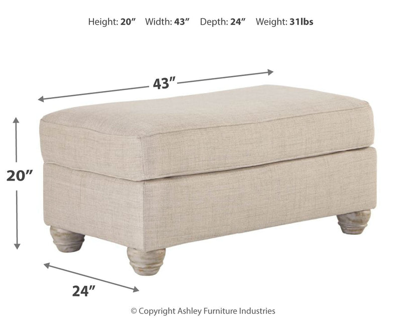 Traemore Linen Chenille Ottoman