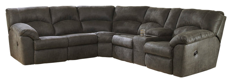 Tambo Pewter Faux Leather 2-Piece Reclining Sectional