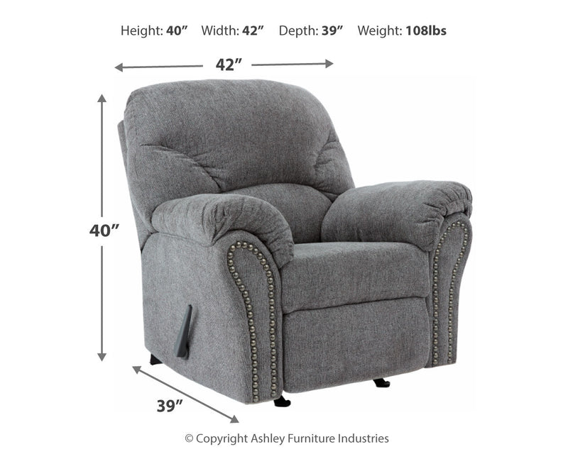 Allmaxx Pewter Chenille Recliner