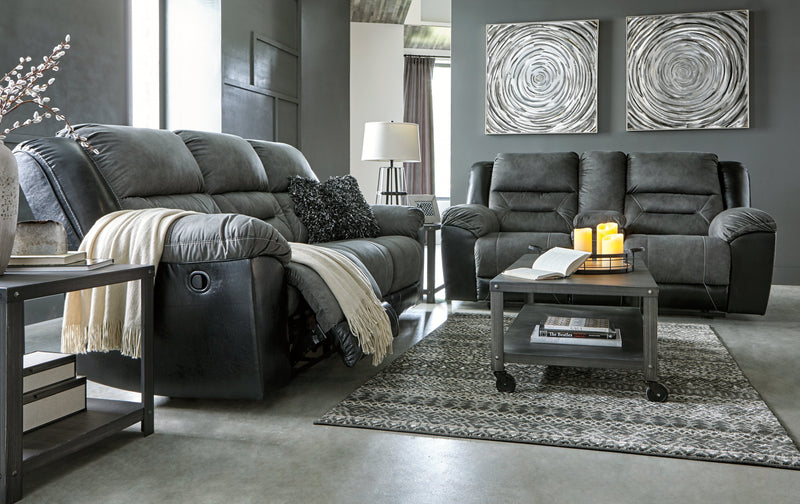 Earhart Slate Microfiber Reclining Sofa