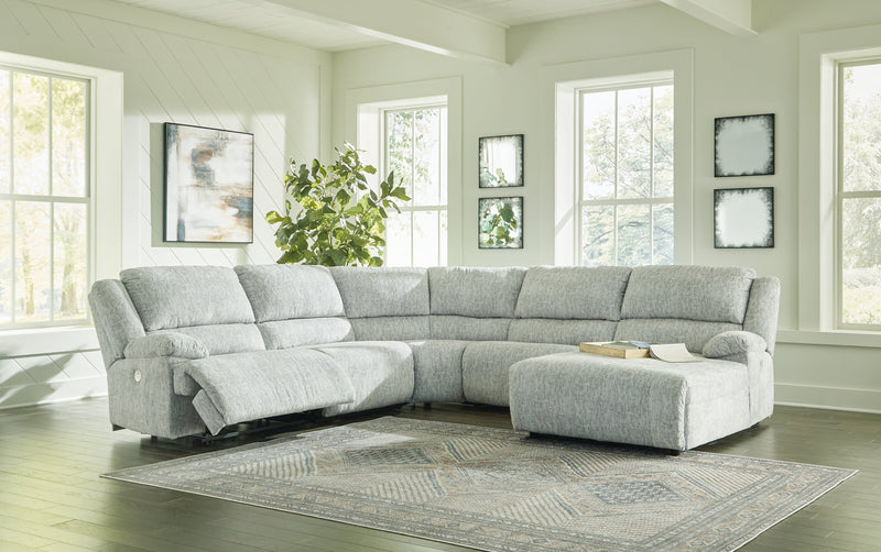 Mcclelland Gray 5-Piece Power Reclining Sectional With Chaise