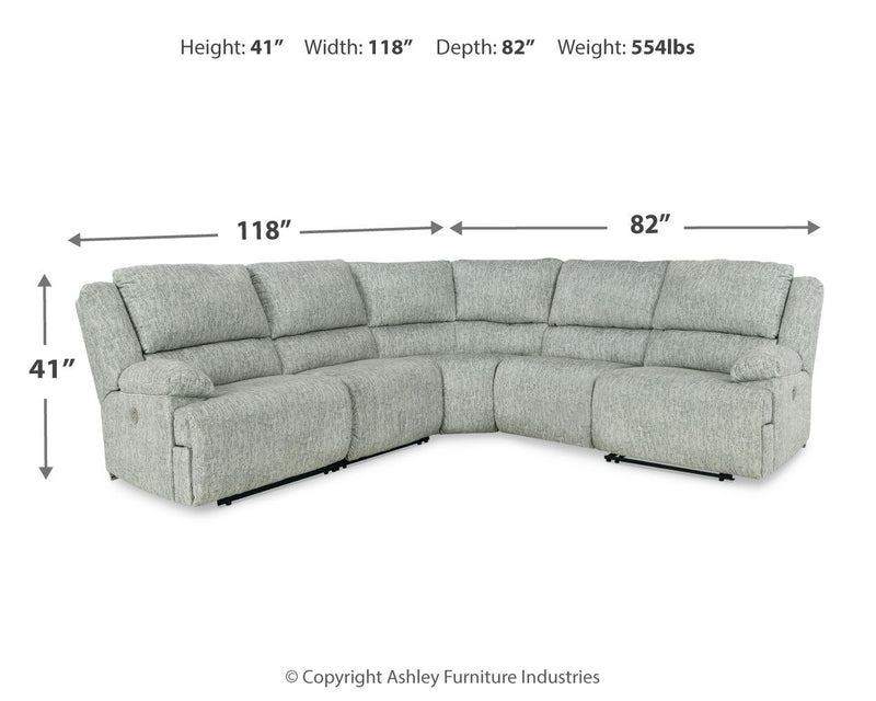 Mcclelland Gray 4-Piece Power Reclining Sectional