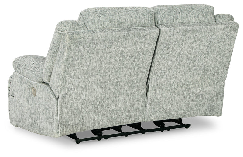 Mcclelland Gray Chenille Power Reclining Loveseat