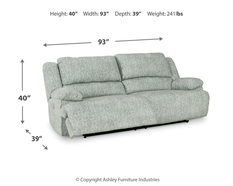 Mcclelland Gray Chenille Power Reclining Sofa