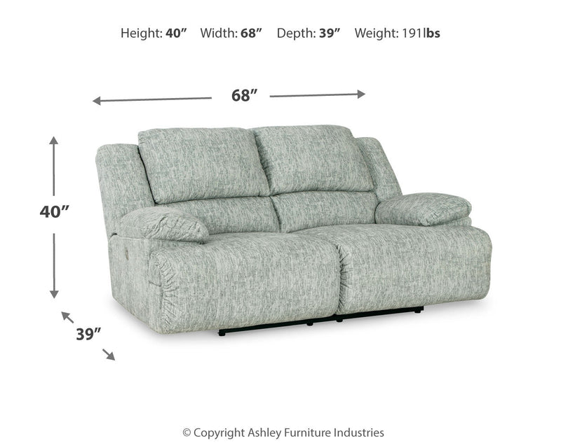 Mcclelland Gray Chenille Power Reclining Loveseat