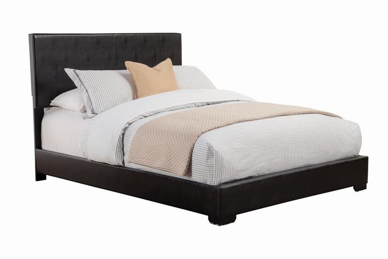 Conner King Upholstered Panel Bed Black