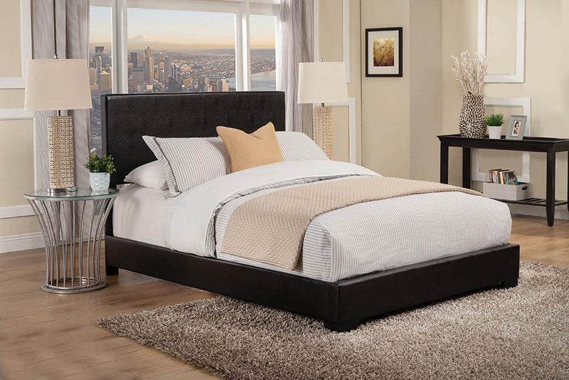 Conner King Upholstered Panel Bed Black