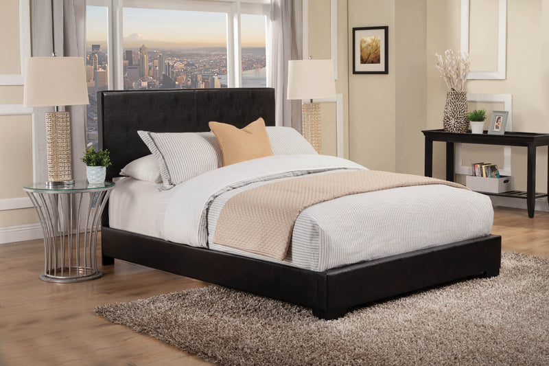 Conner King Upholstered Panel Bed Dark Brown