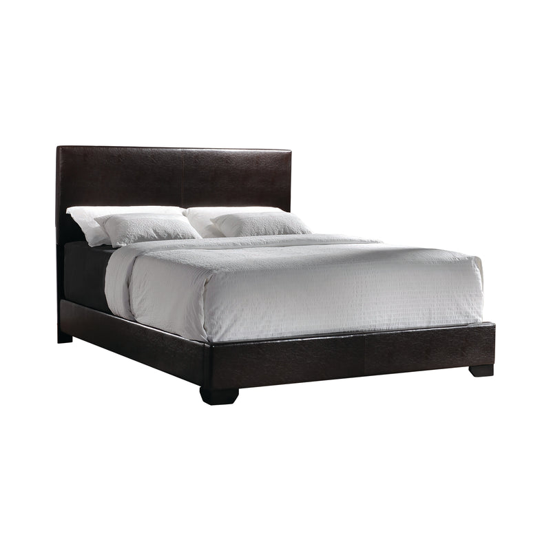 Conner King Upholstered Panel Bed Dark Brown