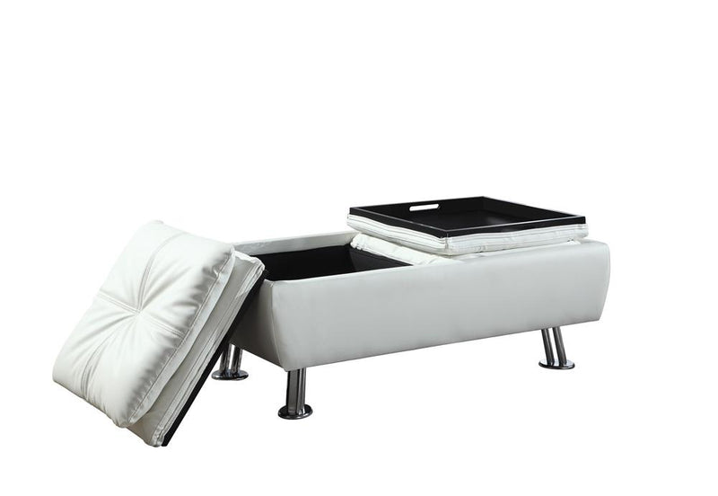 Dilleston Storage Ottoman With Removable Trays White