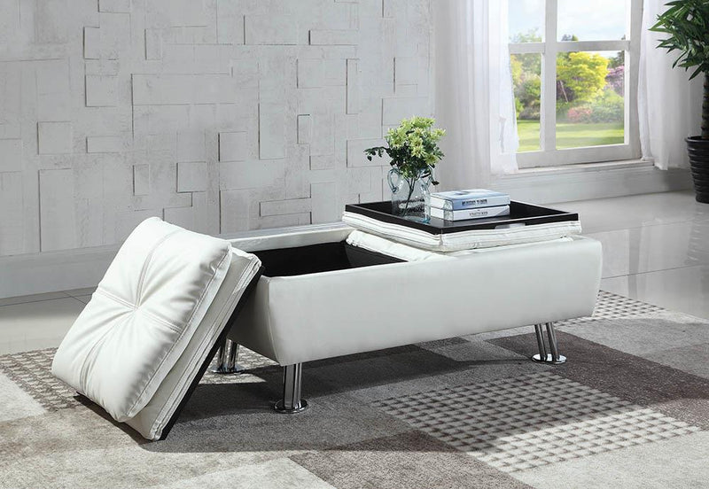 Dilleston Storage Ottoman With Removable Trays White