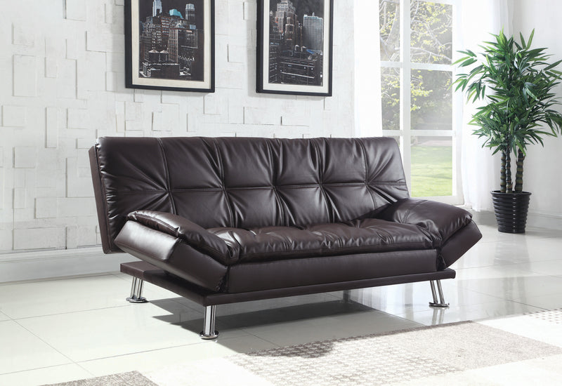 Dilleston Tufted Back Upholstered Sofa Bed Black