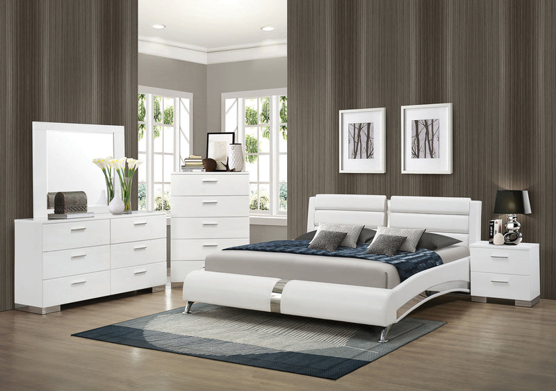 Jeremaine King Upholstered Bed White