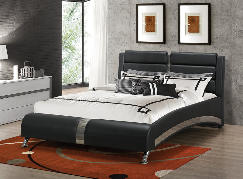 Jeremaine Queen Upholstered Bed Black