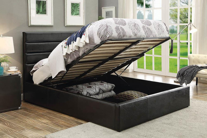 Riverbend King Upholstered Storage Bed Black