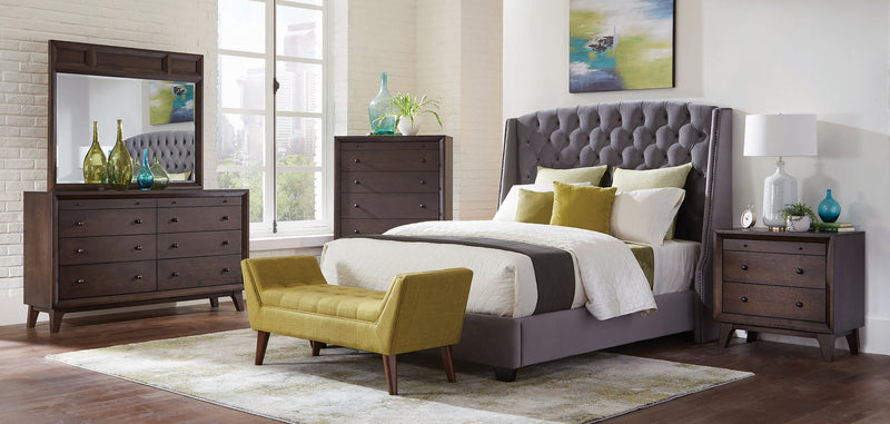 Pissarro Full Tufted Upholstered Bed Grey