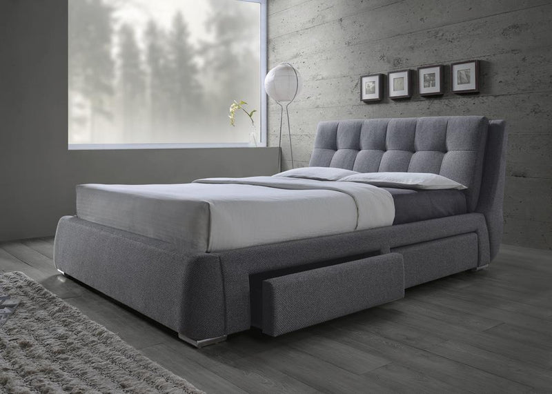 Fenbrook King Tufted Upholstered Storage Bed Grey