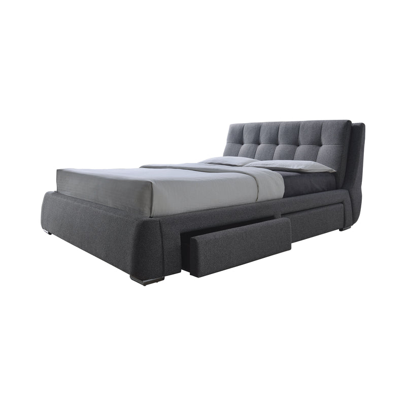 Fenbrook King Tufted Upholstered Storage Bed Grey