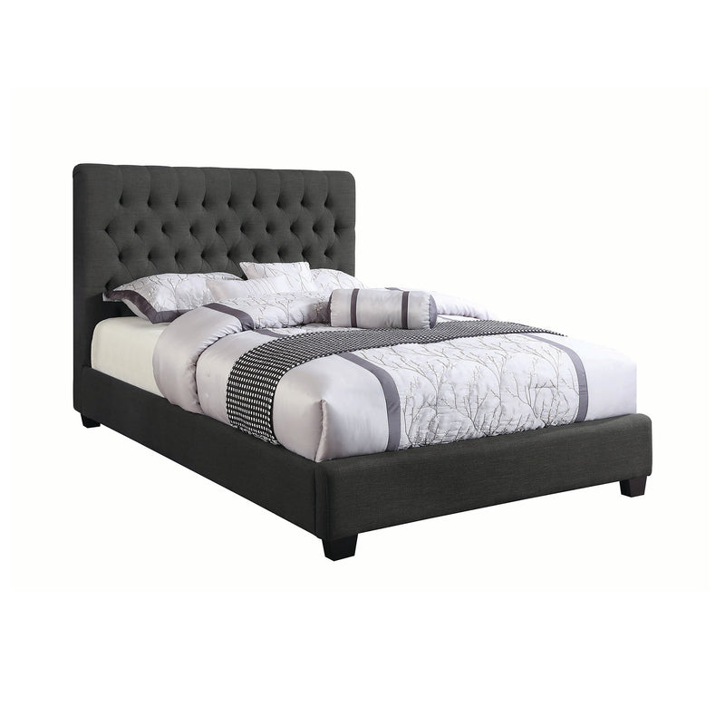 Chloe Tufted Upholstered King Bed Charcoal