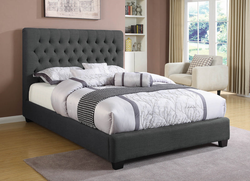 Chloe Tufted Upholstered Full Bed Oatmeal