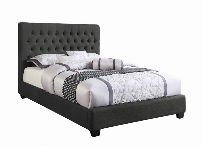 Chloe Tufted Upholstered King Bed Charcoal