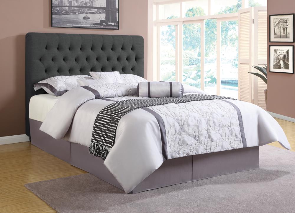 Chloe Tufted Upholstered King Bed Charcoal