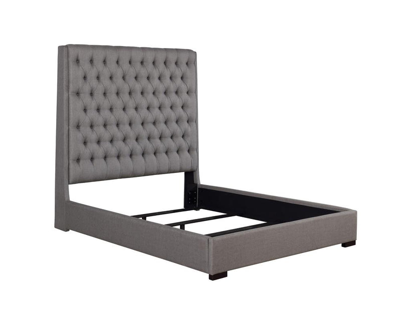 Camille Queen Button Tufted Bed Grey