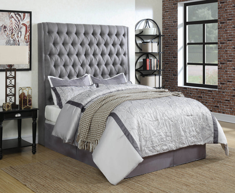 Camille Queen Button Tufted Bed Grey