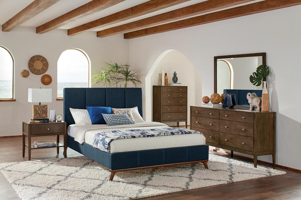 Charity King Upholstered Bed Blue